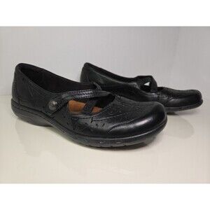 Cob Hill by New Balance black Embossed leather mary jane flat loafers Sz 8.5 EUC